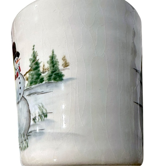 Vintage Extra-large 20 fl. oz. Maxcera Snowmen at Snowy Village Cabin Scene Mug - Picture 13 of 13